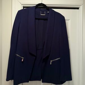 T Tahari Open-Front Zip-Detail Blazer